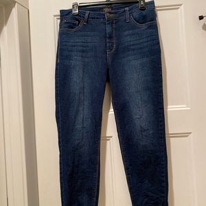 Curve Appeal cropped length dark blue jeans